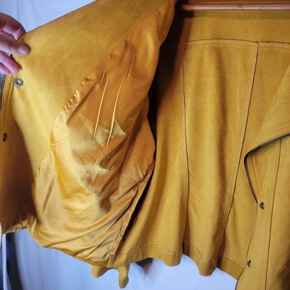 Laura Faux Suede Bright Mustard Yellow Jacket - Picture 14 of 16